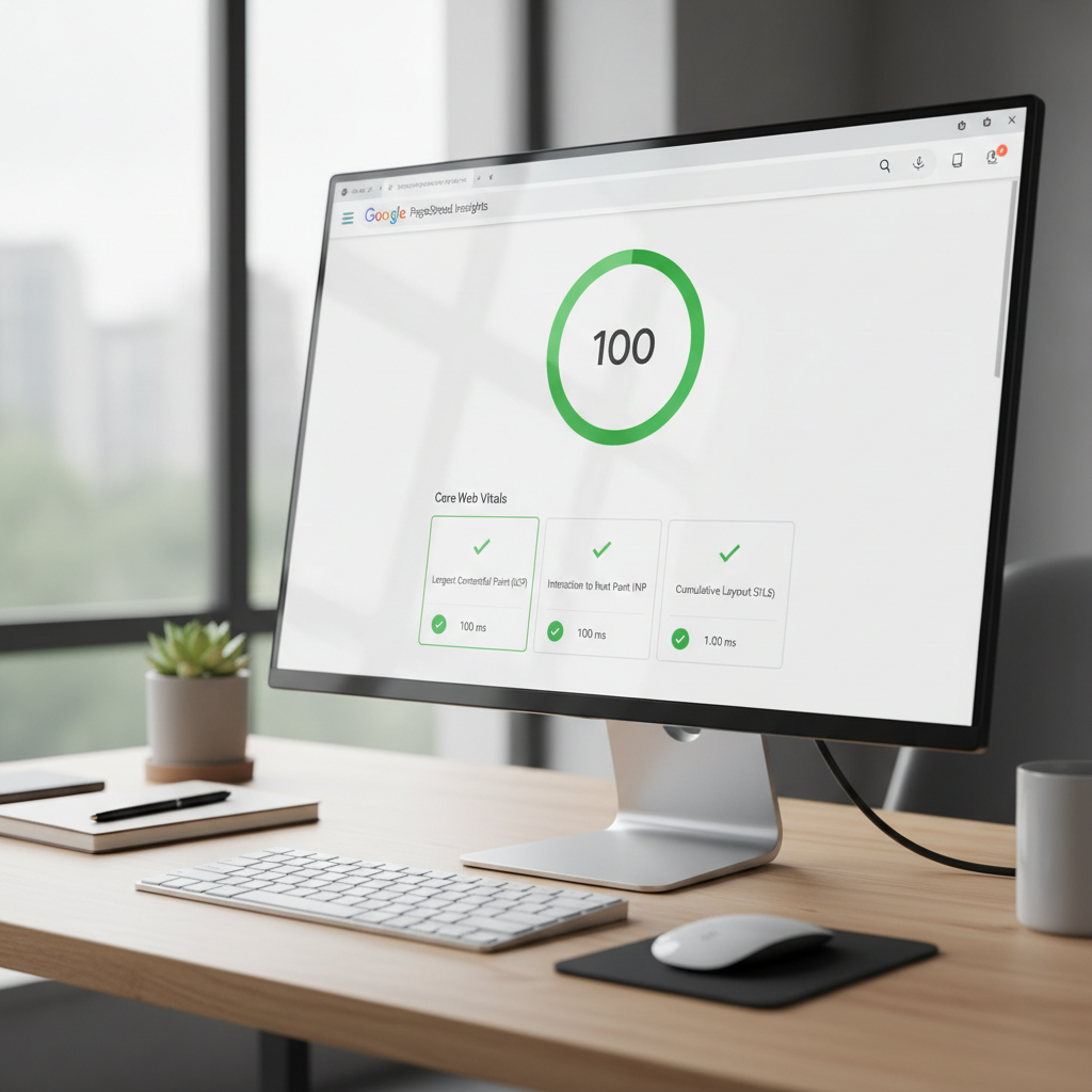 Core Web Vitals – LCP, INP og CLS scores i PageSpeed Insights